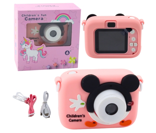 Digital Camera For Kids Mouse Pink 48Mpx HD 1080P