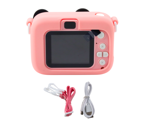 Digital Camera For Kids Mouse Pink 48Mpx HD 1080P