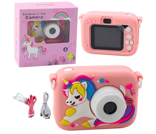 Digital Camera For Kids Unicorn Pink 48Mpx HD 1080P