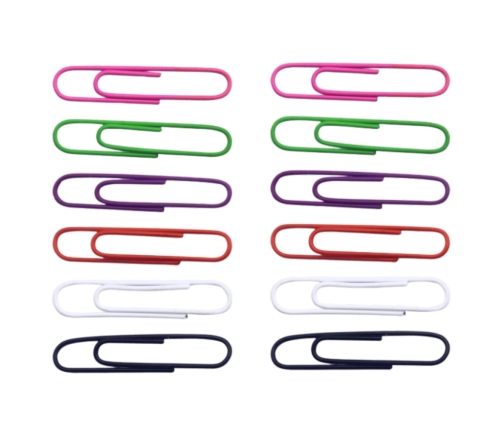Set of Colorful Paper Clips 30mm 40pcs.