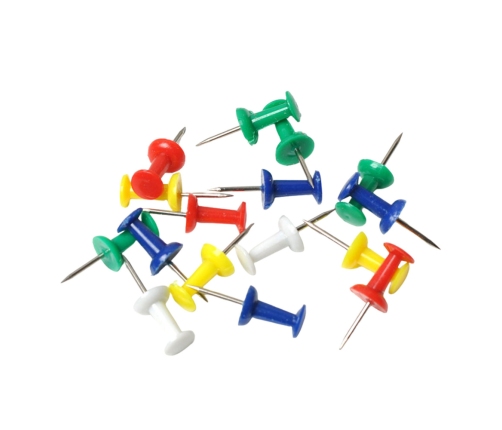 Set of colorful pins for cork boards, office and school, 40 pcs.