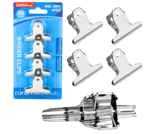 Set of 4 Metal Paper Clips 50mm