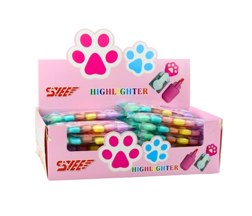 Set of Mini Highlighters with a Claw in a Colorful Case 6 pcs 8 cm