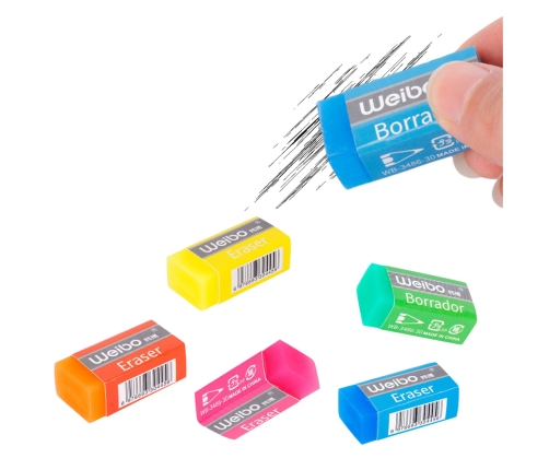 School Office Colored Eraser WB-3486-20 6cm Mix