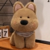 Plush Toy Cuddly Dog With Scarf Brown 25cm