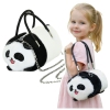 Plush Panda Bag Handles Metal Chain Black White 20cm