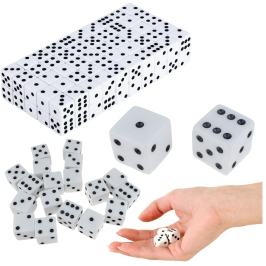 Set of Classic Dice 1-6 White 100pcs.