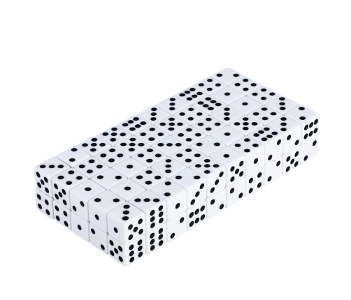 Set of Classic Dice 1-6 White 100pcs.