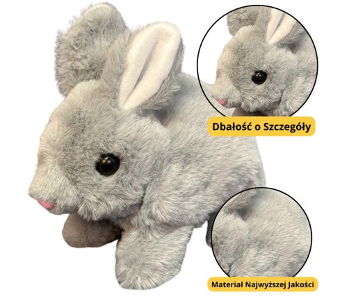 Plush Mascot Cuddly Toy Hare Rabbit Gray 18cm
