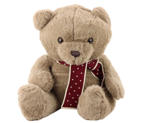 Plush Mascot Cuddly Toy Big Teddy Bear With Scarf Light Brown 45cm