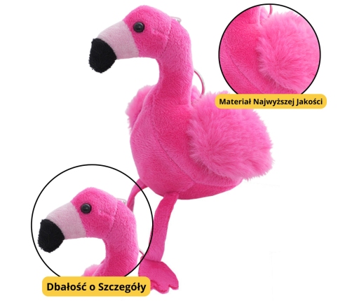 Flamingo Plush Keychain Fluffy Decoration Pink 12cm