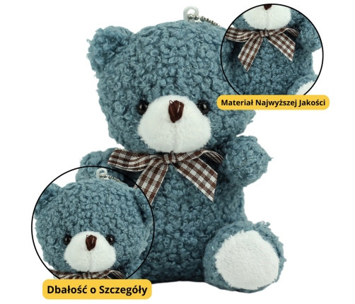 Teddy Bear Plush Keychain Pendant Decoration Navy Blue 8cm