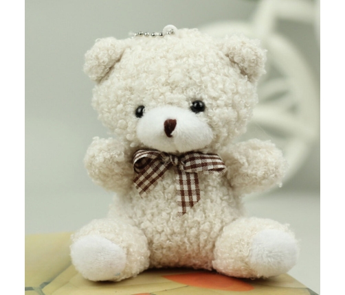 Teddy Bear Plush Keychain Pendant Decoration White 8cm