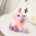 Plush Unicorn Keychain Metal Ring Pink 12cm