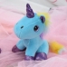 Plush Unicorn Keychain Metal Ring Blue 12cm
