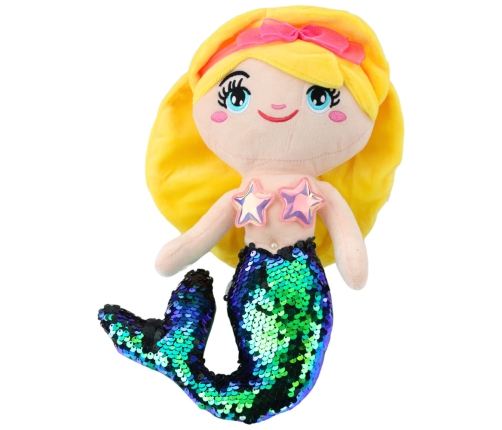 Plush Mermaid Cuddly Toy Tail Sequins Green 30cm