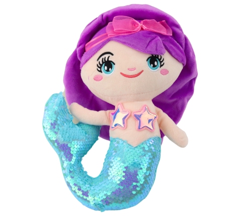 Plush Mermaid Cuddly Toy Tail Sequin Turquoise 28cm