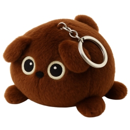 Plush Keychain Mascot Cuddly Toy Teddy Bear Brown Metal Ring 9cm