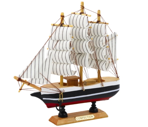 Collectible Model Decorative Sailing Ship Black and White 21x21cm