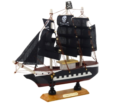 Collectible Model Decorative Pirate Sailing Ship Black 20x20cm