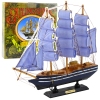 Collectible Model Decorative Sailing Ship White and Blue 33x31cm Collectible Model Decorative Sailing Ship White and Blue 33x31cm