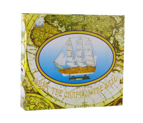 Collectible Model Decorative Three-masted Sailing Ship Black 39x36cm