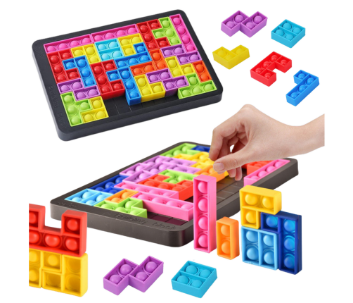 Tetris Pop-It Game Puzzle 3in1 Sensory Colored 27pcs