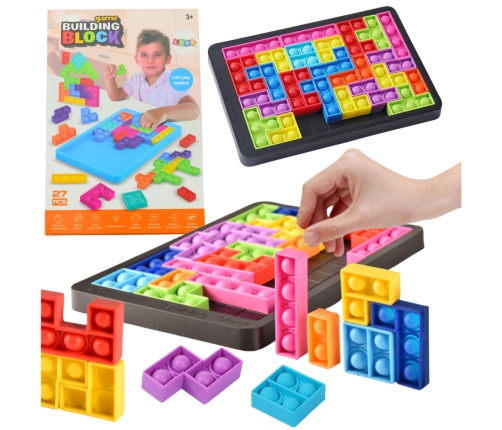 Tetris Pop-It Game Puzzle 3in1 Sensory Colored 27pcs