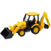 Construction Excavator With Drive Movable Two Buckets Yellow