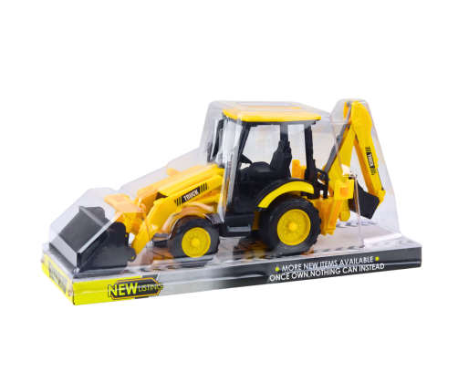 Construction Excavator With Drive Movable Two Buckets Yellow