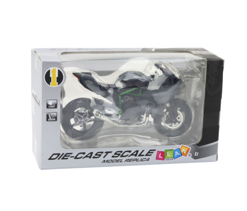 Sports Motorcycle Metal Lights Sounds Gray 1:12
