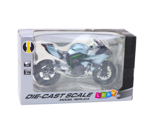 Sports Motorcycle Metal Lights Sounds Silver 1:12
