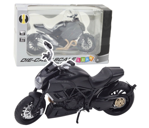 Sports Motorcycle Metal Lights Sounds Gold Elements Black 1:12