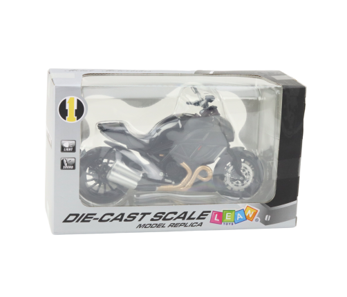Sports Motorcycle Metal Lights Sounds Gold Elements Black 1:12