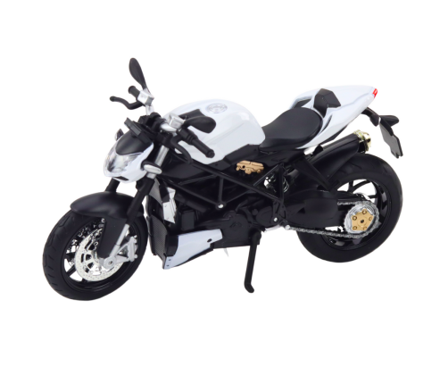 Sports Motorcycle Metal Lights Sounds White 1:12