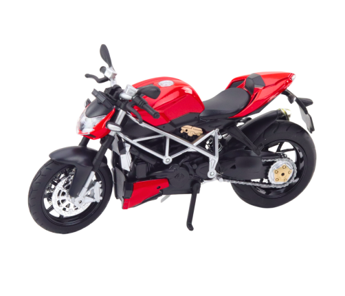 Sports Motorcycle Metal Lights Sounds Silver Elements Red 1:12