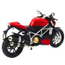 Sports Motorcycle Metal Lights Sounds Silver Elements Red 1:12