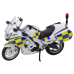 Police Motorcycle Metal Lights Sounds White 1:12