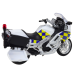 Police Motorcycle Metal Lights Sounds White 1:12
