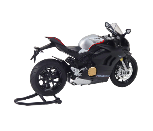 Sports Motorcycle Metal Lights Sounds Silver Elements Black V4 1:12