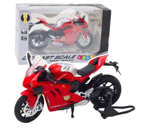 Sports Motorcycle Metal Lights Sounds Red 1:12