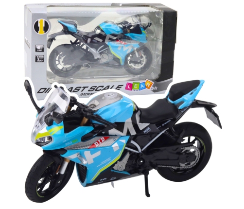 Sports Motorcycle Metal Lights Sounds Blue 1:12