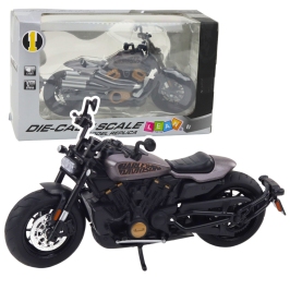 Chopper Motorcycle Metal Lights Sounds Black Gray Elements 1:12 Chopper Motorcycle Metal Lights Sounds Black Gray Elements 1:12