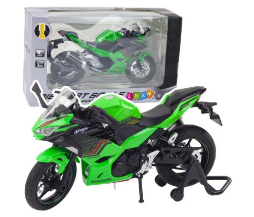 Sports Motorcycle Metal Lights Sounds Green 1:12