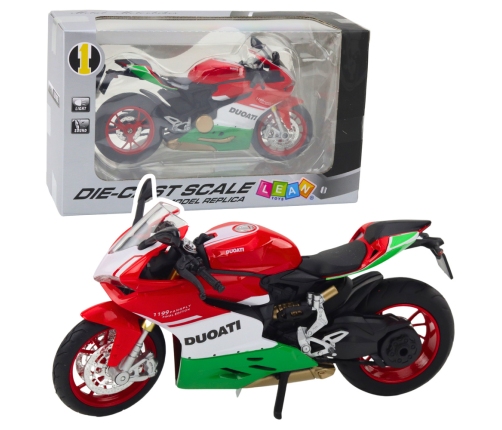 Sports Motorcycle Metal Red Green Lights Sounds 1:12