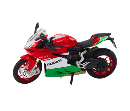 Sports Motorcycle Metal Red Green Lights Sounds 1:12