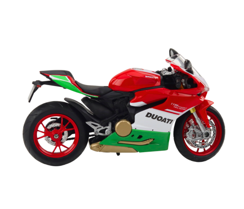 Sports Motorcycle Metal Red Green Lights Sounds 1:12