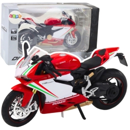 Sports Motorcycle Metal Red White Lights Sounds 1:12 Sports Motorcycle Metal Red White Lights Sounds 1:12