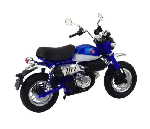 Motorcycle Retro Classic Metal Lights Blue 1:12