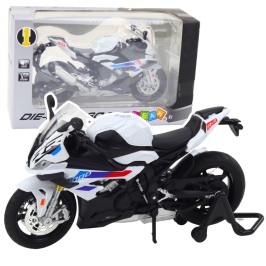 Sports Motorcycle Metal Lights Sounds White S1000 1:12 Sports Motorcycle Metal Lights Sounds White S1000 1:12